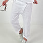 Baggy Hose im Layering Look - weiss
