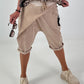 Baggy Short mit Überwurf und Tasche mit Details - sand