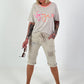 T-Shirt mit Leo-Details - beige