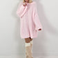 Long pullover/dress model "Soft Aura" - baby pink