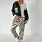Jacke mit Pailletten Taschen- oliv