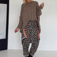 Haremhose im Leo-Print - taupe-mehrfarbig