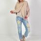 Oversized Sweater überlappend - beige