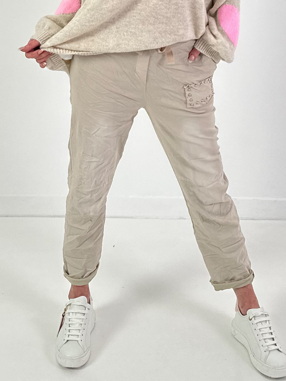 Hose Modell "Studs" - beige