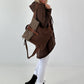 Casual long hoodie with thumbhole - mocha