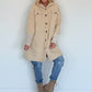 Teddymantel met mouwen met omslag - beige