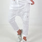 Baggy broek met statement-patch - wit