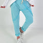 Baggy Hose mit Linksnähten - türkis