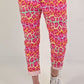 Hose mit Leo Print - pink-mehrfarbig