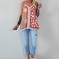 Luftiges Top mit Muster -  rosa - mehrfarbig