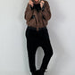 Vintage blouson in leather look - mocha