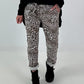 Hose mit elastischem Bund und Leo-Print - leo-weiss