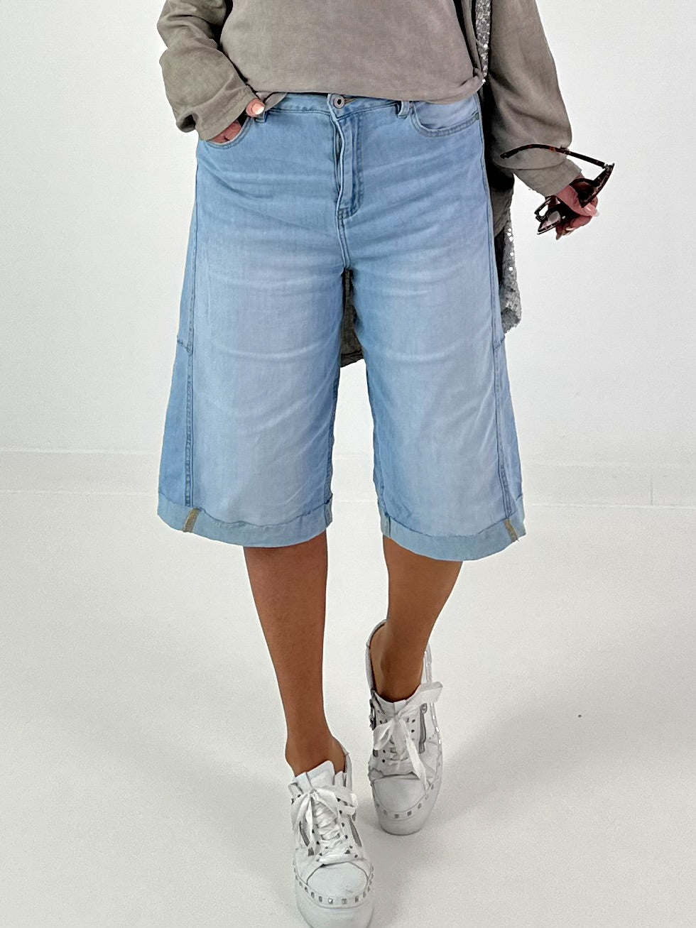 Bermuda jeans - lightdenim