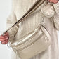 Crossbody bag in leather look, model "The Edit Bag" - gold
