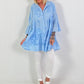Tunic/Dress with Terry Appliqué - light blue