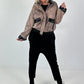 Vintage leather-look blouson jacket - taupe