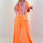 Sweat Palazzo Pants - neon orange