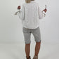 Boho Jacke mit Paillettendetails - weiss