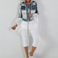 Boho Jeansjacke mit besonderen  Details - denim-weiss
