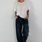 Leichter Pullover mit halben Arm - weiss