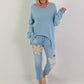 Oversized Strickpullover - hellblau ( lieferbar ab 14.03.26)