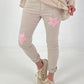 Trousers with stars - beige
