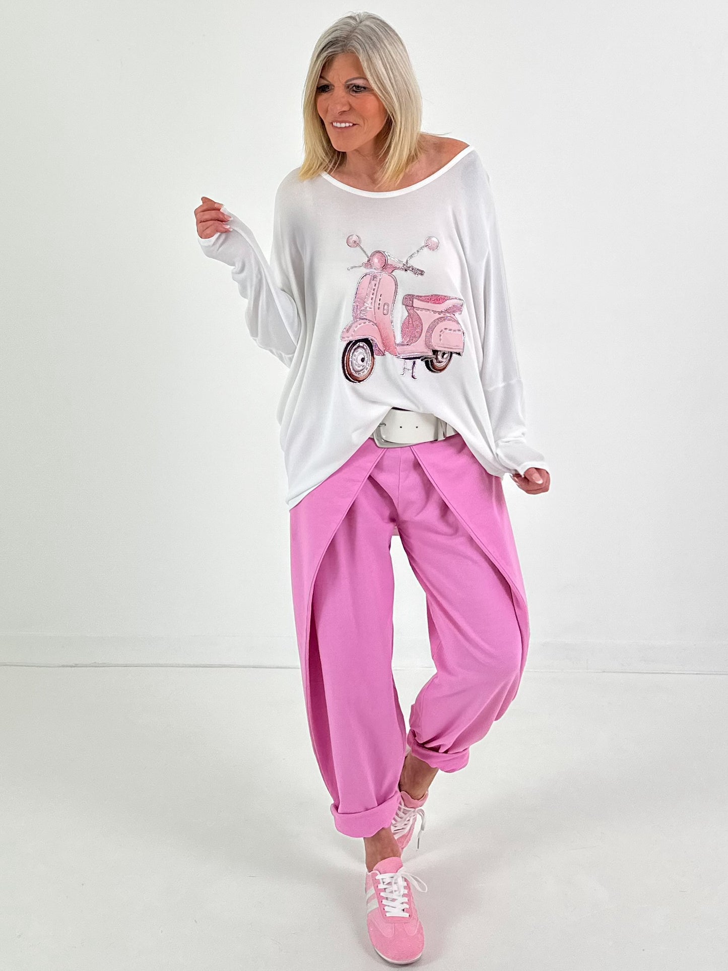 Oversized trui Vespa - wit