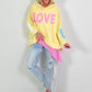 Oversized hoodie Love - geel