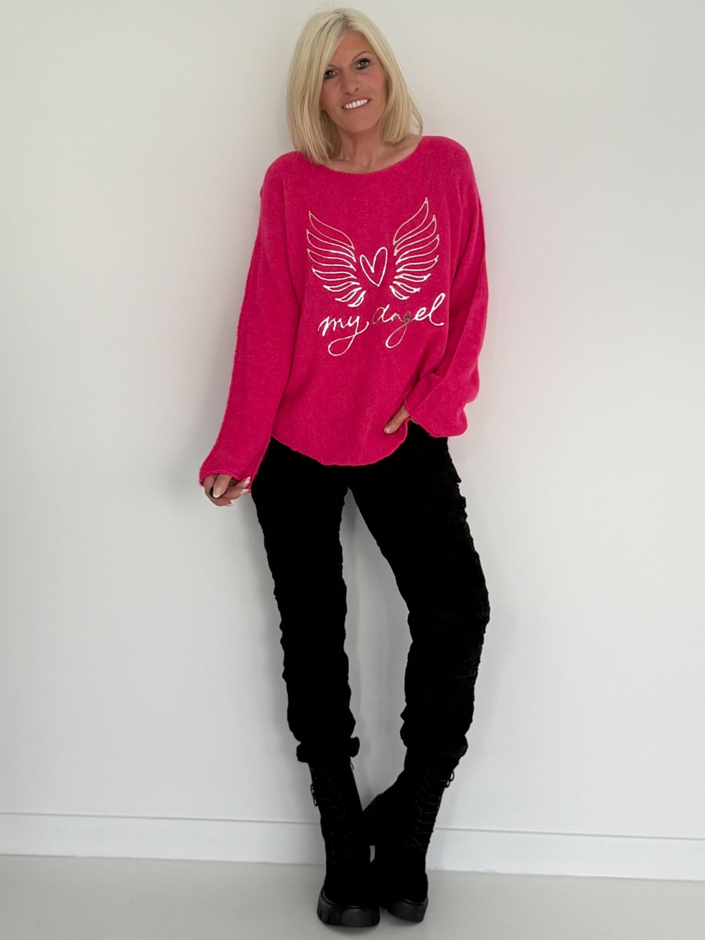 Weicher Pullover My Angel - pink