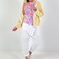 Crochet jacket with hood - yellow