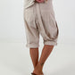 Short baggy shorts with overlap - beige