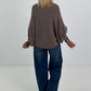 Oversized cardigan with refined details - taupe