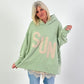 Oversized hoodie model "SUN" - sage