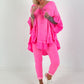 Muslin Tunic with Ruffles - neon pink