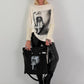 Stylische Tasche in Used-Jeansoptik und Strassmotiv Woman - schwarz