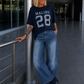 Sweater mit Vintage-Print - dunkelblau