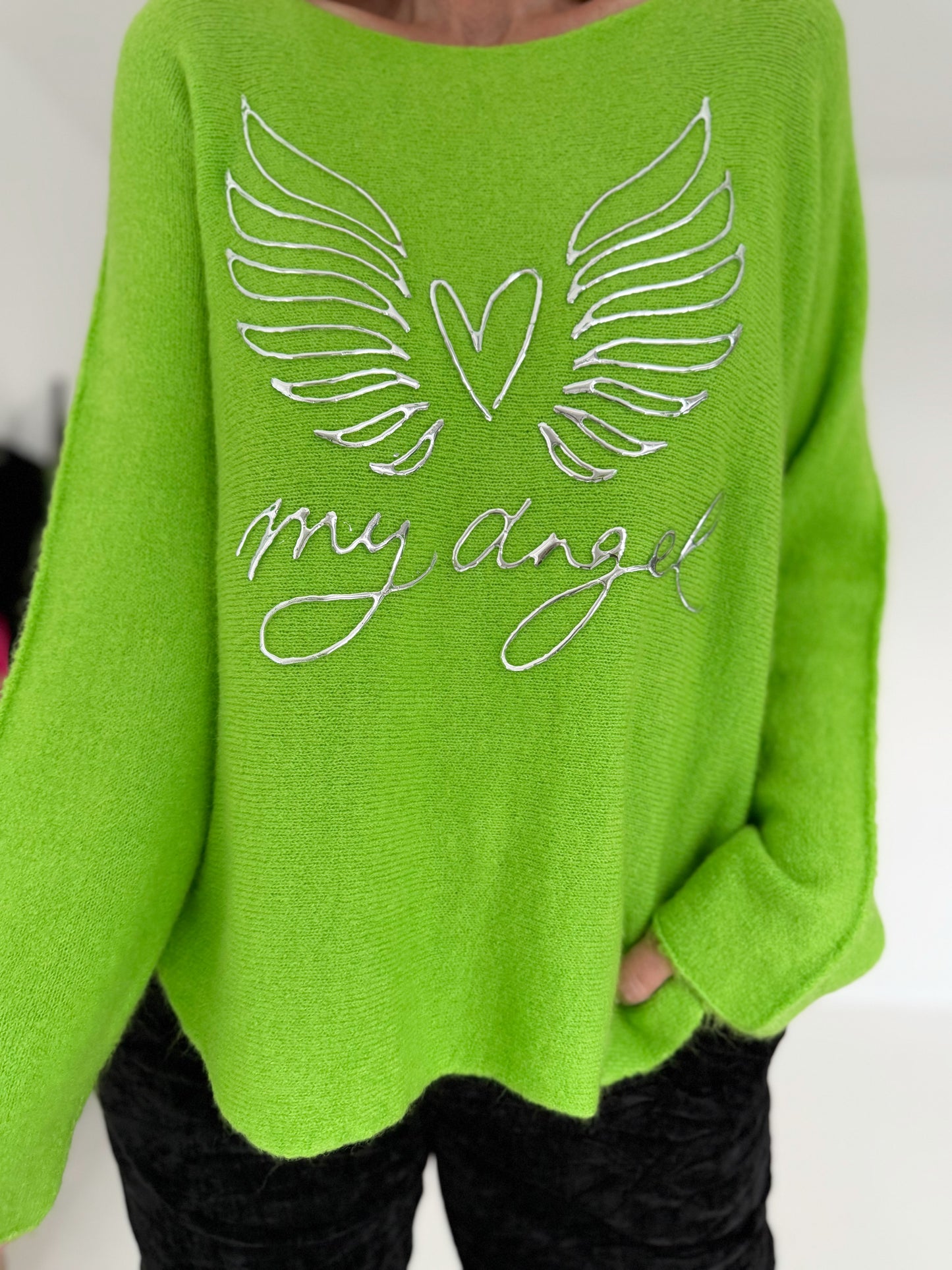 Weicher Pullover My Angel - grün