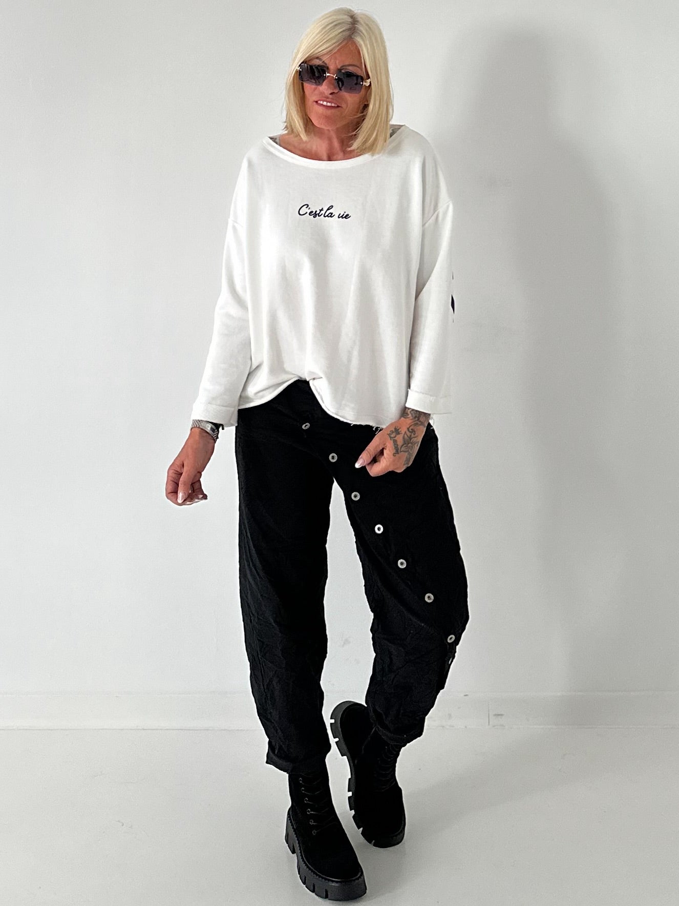 Sweater Cèst la vie - weiss