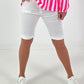 Korte broek met strikceintuur - wit