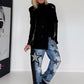 Stylischer Blazer mit Reißverschlüssen  - schwarz