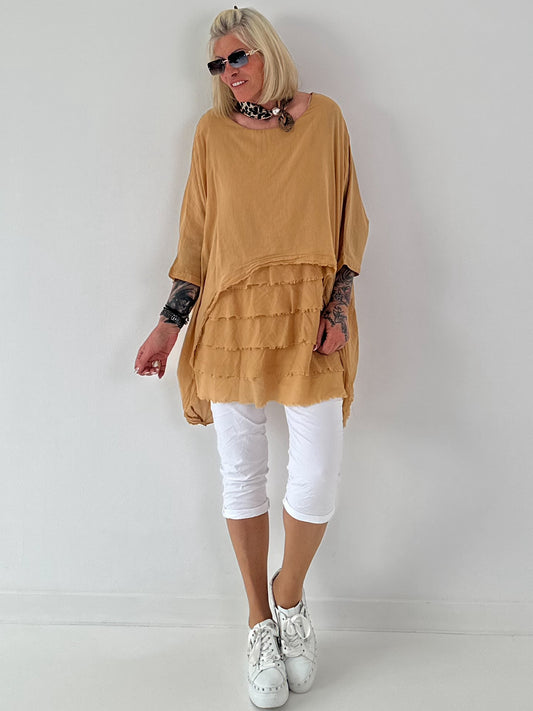 Tunic in a layered look - camel