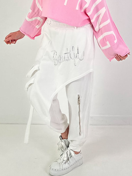 Baggy Hose Modell "Beautiful Glow" - weiss