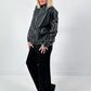 Blousonjack in lederlook, model "Glam&amp;Glow" - zwart