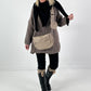 Crossbody bag in leather look, model "The Edit Bag" - taupe