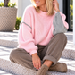 Two Colors Sweater - light grey-pink