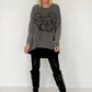 Oversized Shirt mit Paillettenprint - stone-washed-schwarz