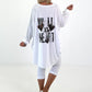Oversized Shirt mit Rückenprint - weiss