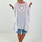 Tunic/Dress with Crocheted Back - White