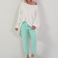 Sweatpants with large patch pockets - mint