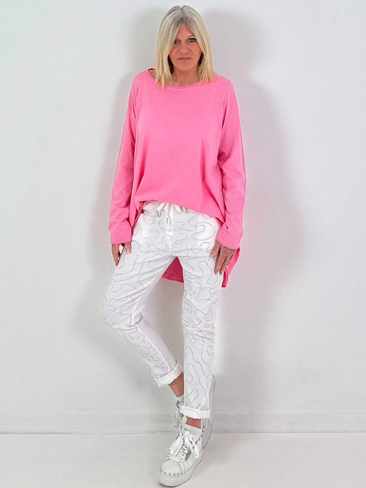 Oversized Shirt "Modell "Easy Flow" - rosa